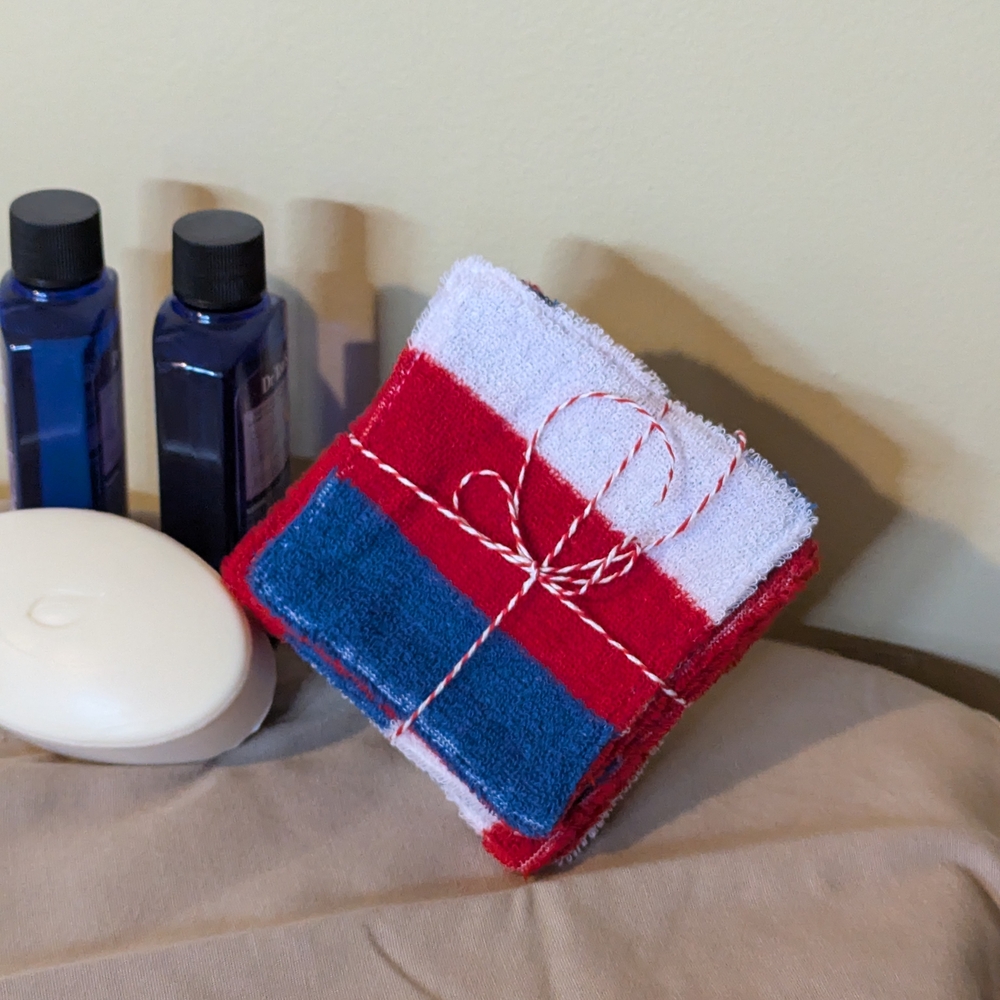 Washcloth Set-Red, White, and Blue